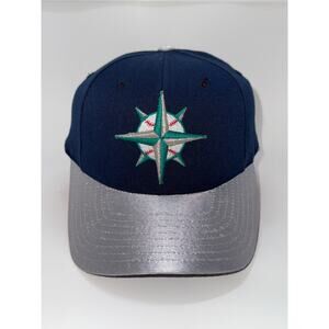 Vintage Seattle Mariners Puma Snapback Hat 90s Silver Blue MLB